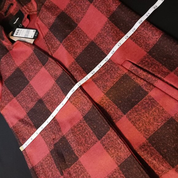 NEW VERO MODA Katrine Check Jacket in Red & Black with Snap Closure, XS - Picture 13 of 14